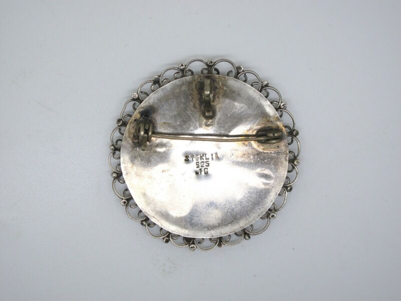 Navajo 925 Sterling Silver LFG & Turquoise Animal Eating Man Ladies Brooch Pin - ZeereeZ