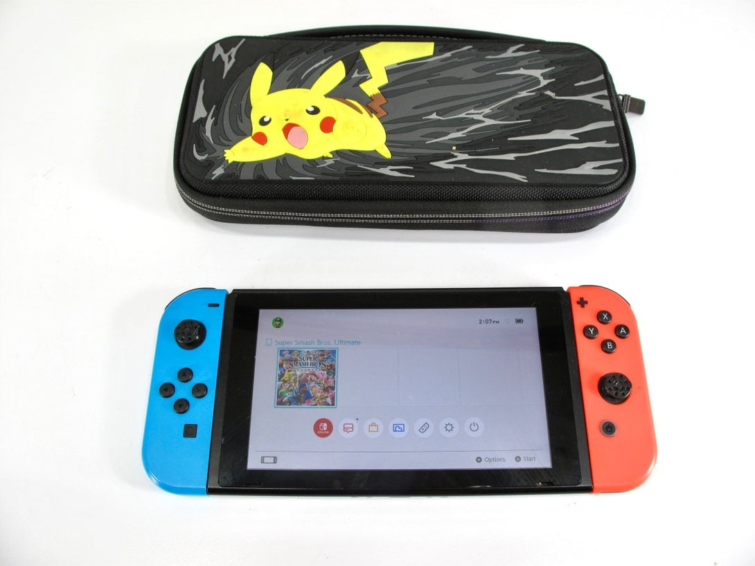 Nintendo Switch HAC - 001 32GB Video Game Console w/ Pikachu Carry Case - ZeereeZ
