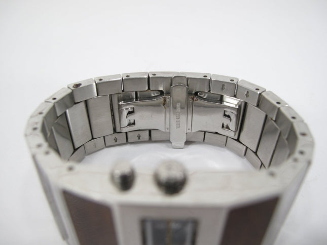 Nixon Rotolog Stainless & Woodgrain Quarts Watch 7 Inches - ZeereeZ