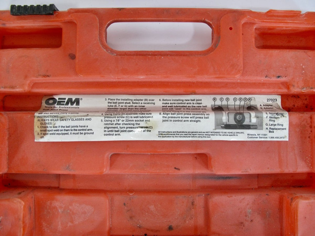 OEM Tools 27023 Ball Joint U - Joint Press Set - ZeereeZ