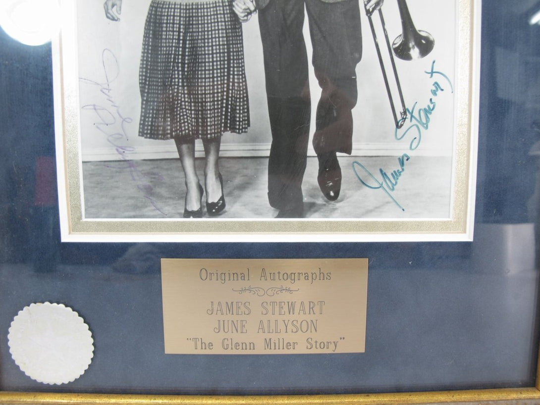 Original Autographed Jimmy Stewart & June Allyson Vintage Photo for The Glen Miller Story Framed from Disney World - ZeereeZ