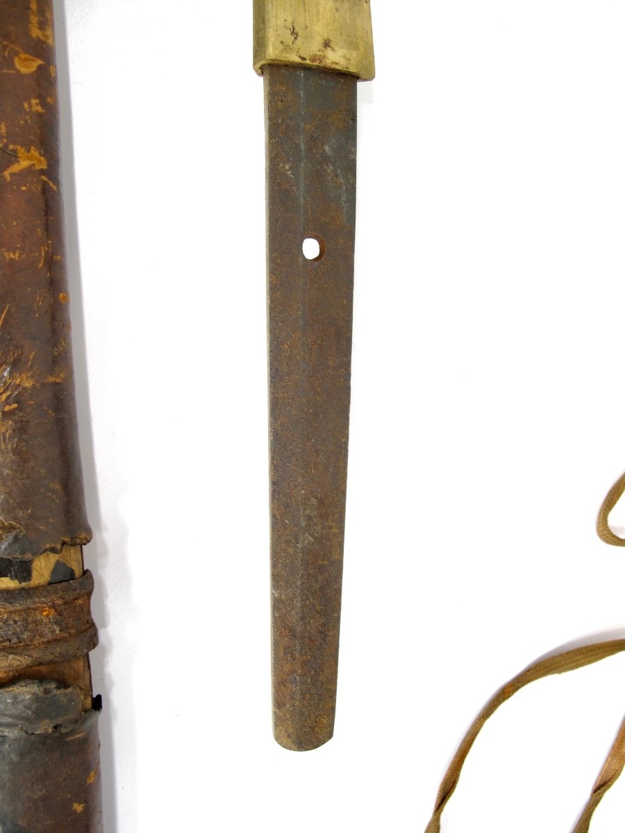 Original WWII Mishina Yoshiaki Japanese Gunto Katana Sword w/ Saya/Sheath - ZeereeZ