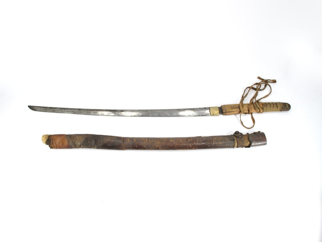 Original WWII Mishina Yoshiaki Japanese Gunto Katana Sword w/ Saya/Sheath - ZeereeZ