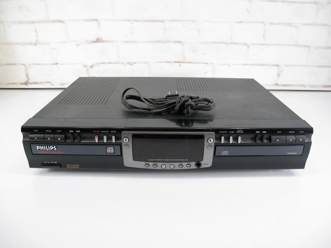 Philips CDR765 Dual Tray Audio Compact Disc CD Recorder w/ Power Cord - ZeereeZ