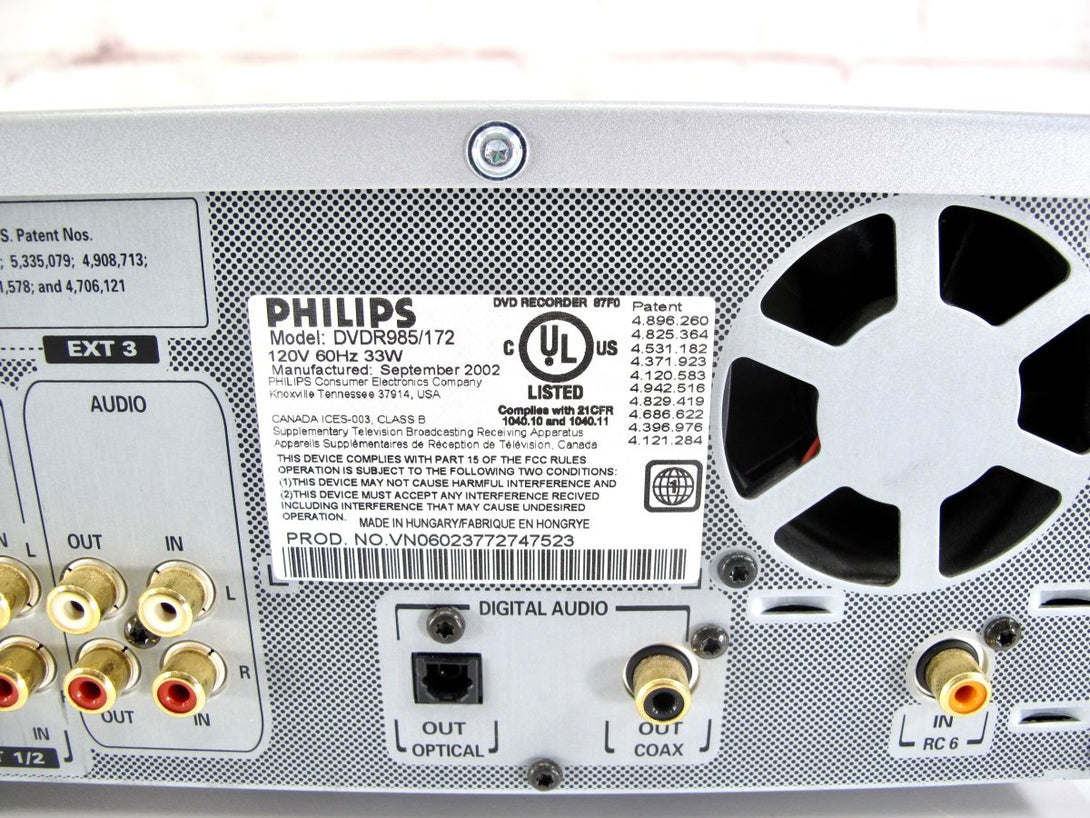Philips DVDR985/172 DVD+ReWritable TruSurround DVD Recorder Player - ZeereeZ