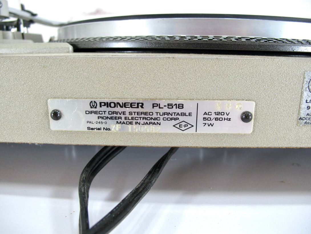 Pioneer PL - 518 Direct - Drive Automatic Return Turntable with RXP3 Cartridge - ZeereeZ