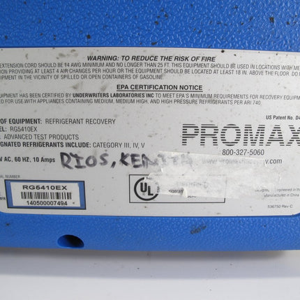 ProMax RG5410EX HVAC Refrigerant Recovery Machine - ZeereeZ