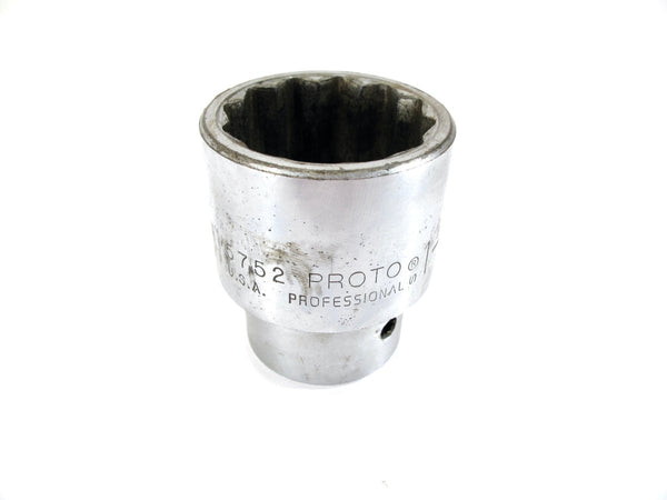 PROTO J5752 1" Drive 1 - 5/8" x 3 - 1/4" 12 - Point SAE Satin Standard Socket - ZeereeZ