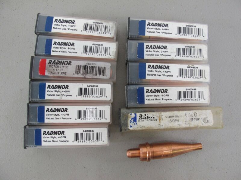 Radnor 4 - GPN 3 - GPN 4 - 1 - 101 Lot of 12 Cutting Torch Tips - ZeereeZ