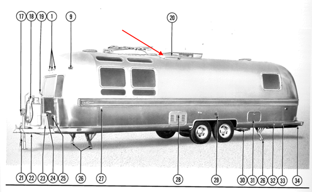 Refrigerator Vent Cap Weather Cover for 1970s & 1980s Airstream Trailers 23 - 1/4" - ZeereeZ