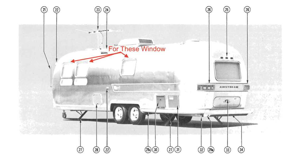 Replacement Side Curved Awning Window Screen for Mid 1970s + Airstream Trailers with High Opening - ZeereeZ