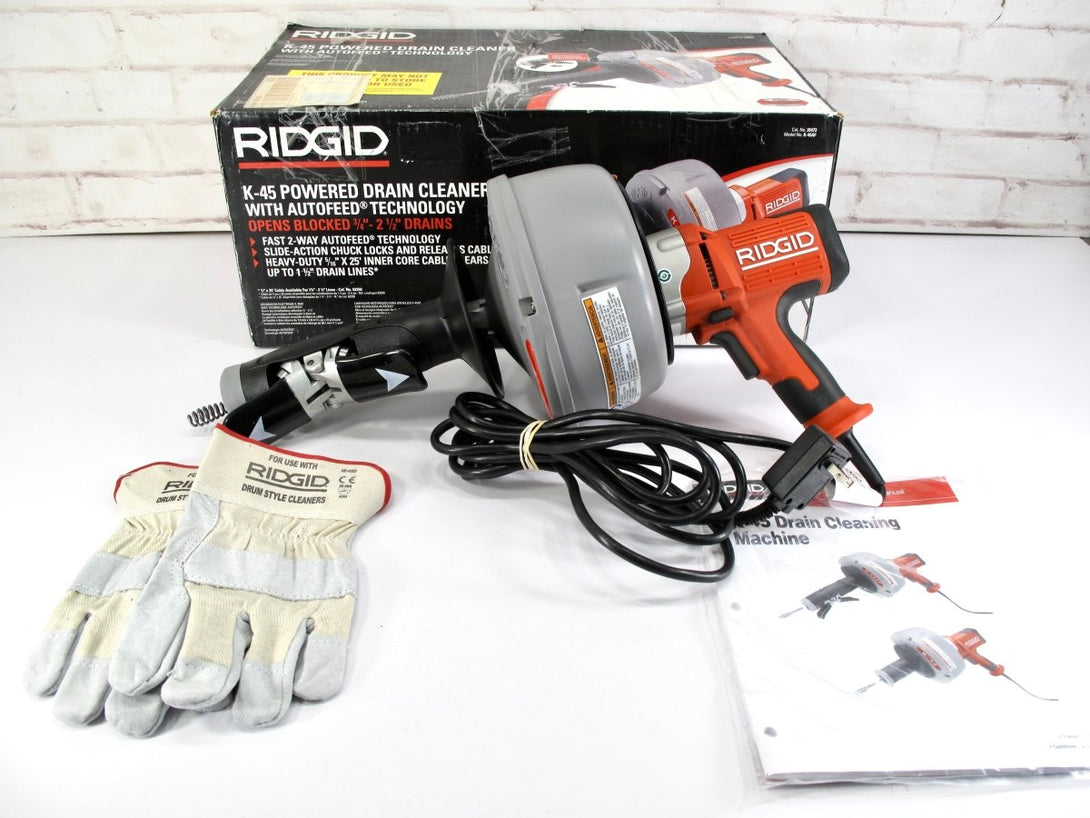 RIDGID K - 45AF Handheld Auto Feed Plumbing Sink Drain Snake Cleaning Machine - ZeereeZ