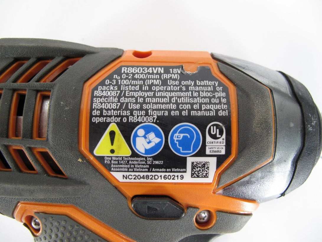 RIDGID R86034VN 18 - Volt 1/4 in. Cordless Impact Driver - ZeereeZ