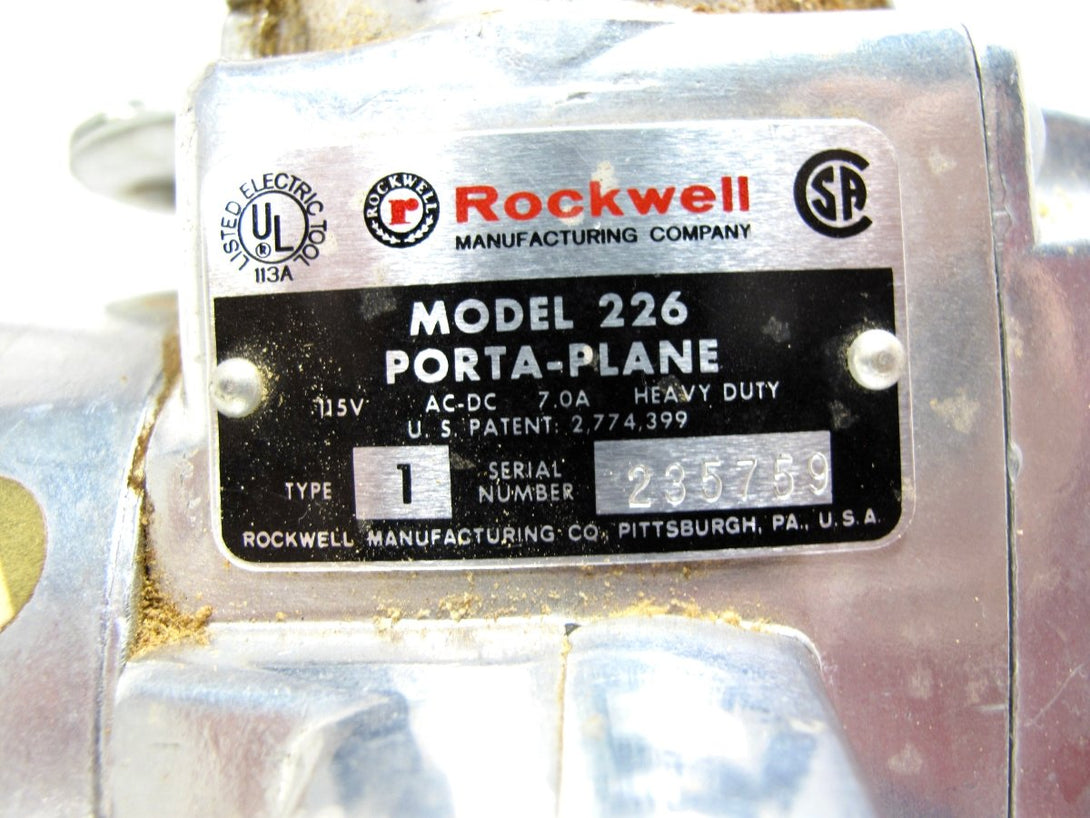 Rockwell Porter Cable Model 226 Porta - Plane Heavy Duty Door Plane Planer - ZeereeZ