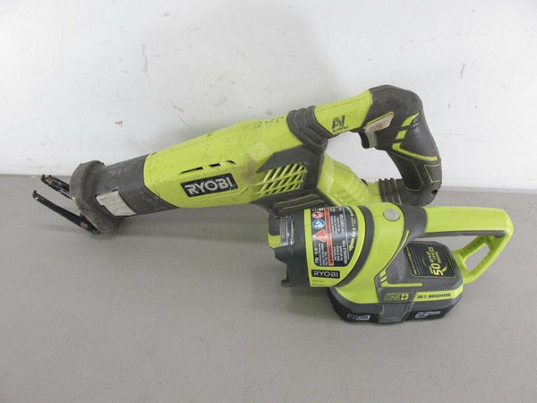 Ryobi 18V One+ Cordless Reciprocating Saw P514 & P704 Flashlight w/ Battery - ZeereeZ