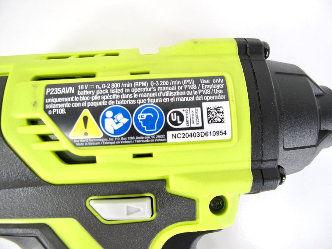 Ryobi One+ P235AVN 18 V Handheld Portable Cordless Impact Driver Tool Only - ZeereeZ