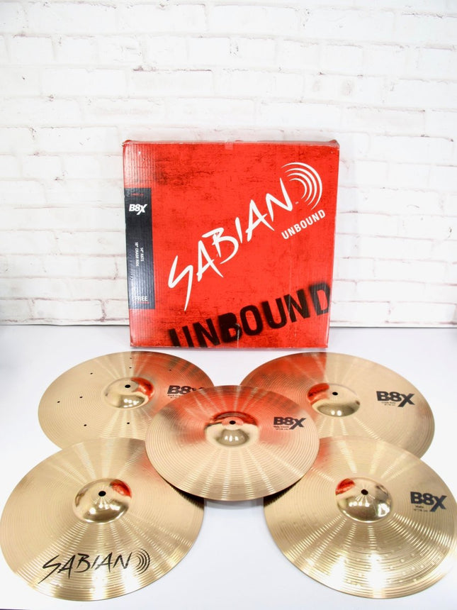 Sabian Unbound B8X 5 Cymbal Set 14/16/18 Hi Hats Rock & Thin Crash Ride - ZeereeZ