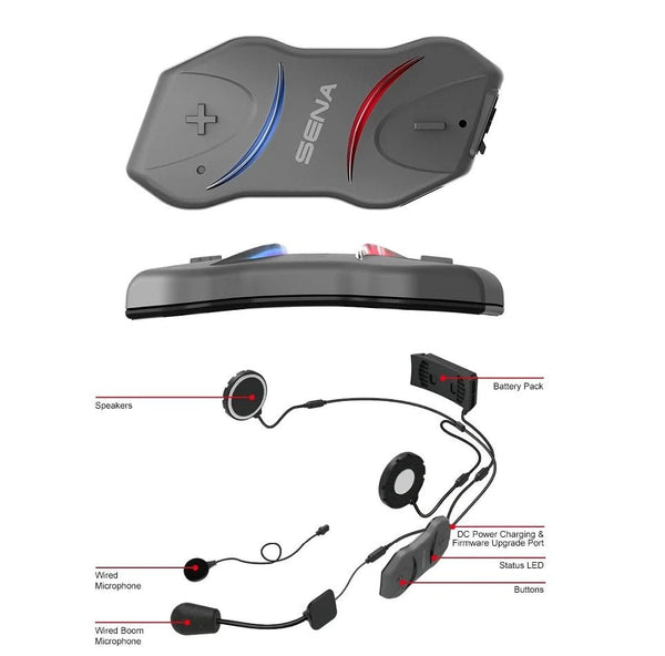 Sena 10R Ultra - Thin Bluetooth Motorcycle Communications Intercom - ZeereeZ