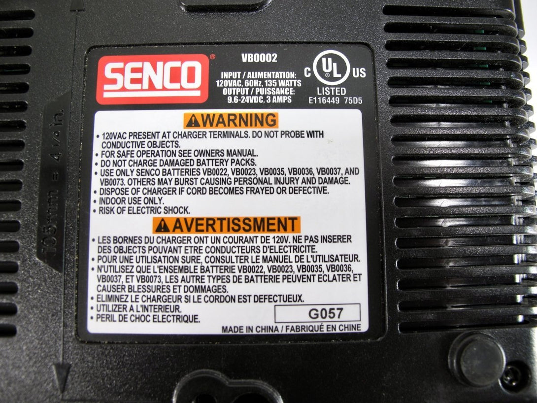 Senco VB0002 Super Charger 9.6V to 24V 1 Hour Charge Battery Charger - ZeereeZ
