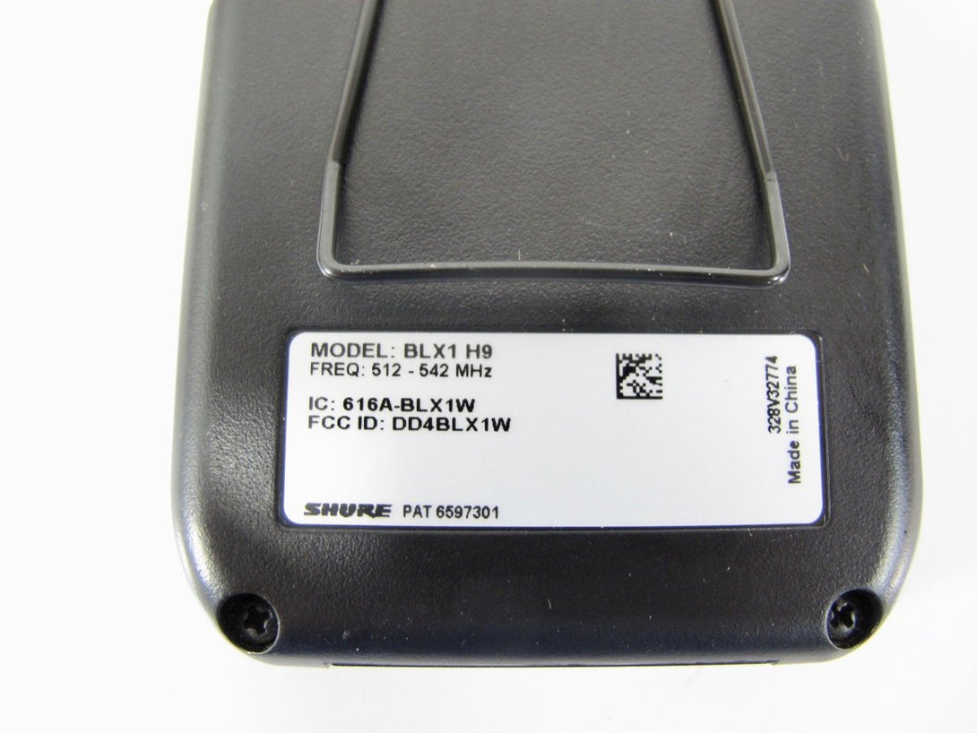 Shure BLX1 H9 Wireless Bodypack Guitar / Microphone Transmitter System 512 - 542 MHz with Instrument Cable - ZeereeZ