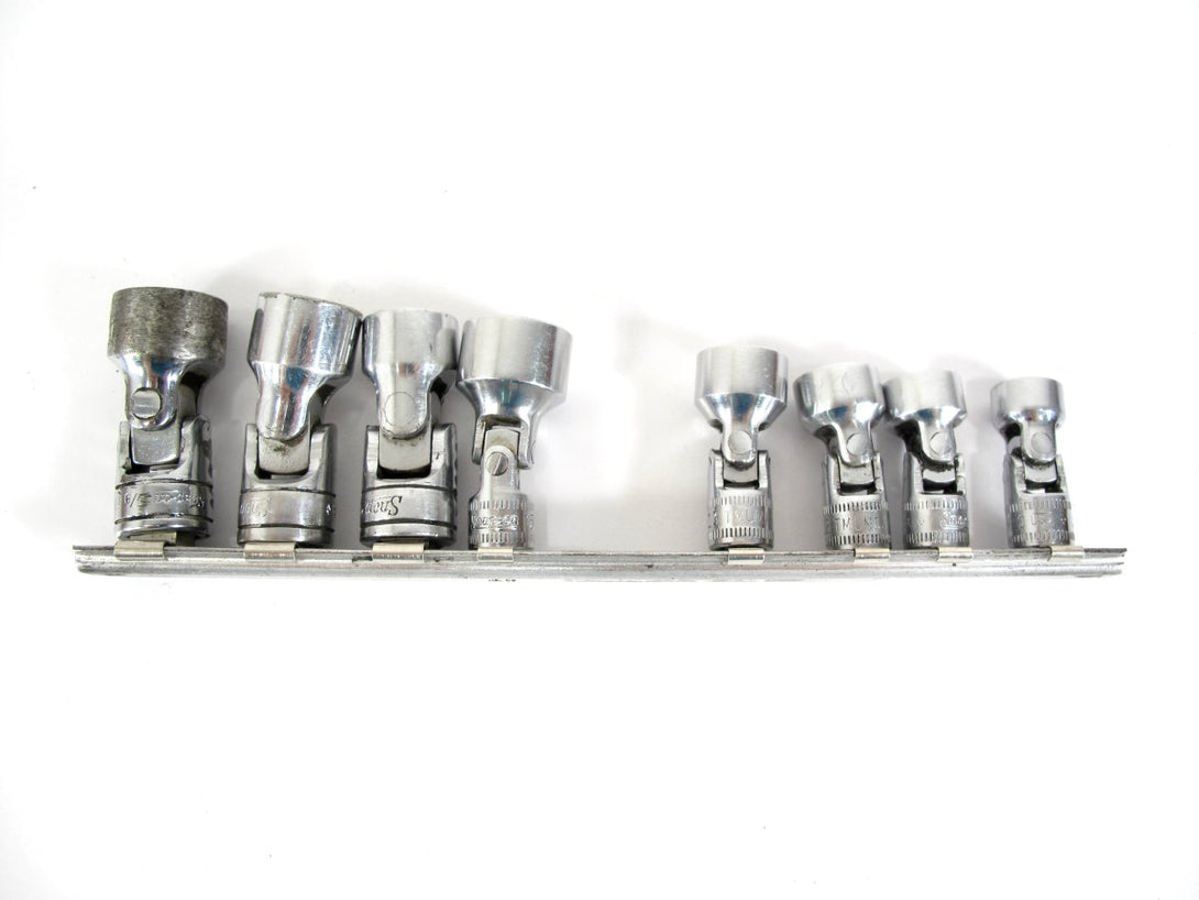 Snap On 1/4” & 3/8” 8 Piece Swivel Socket Set 10, 11, 12, 13, 15mm 1/2 9/16 5/8" - ZeereeZ