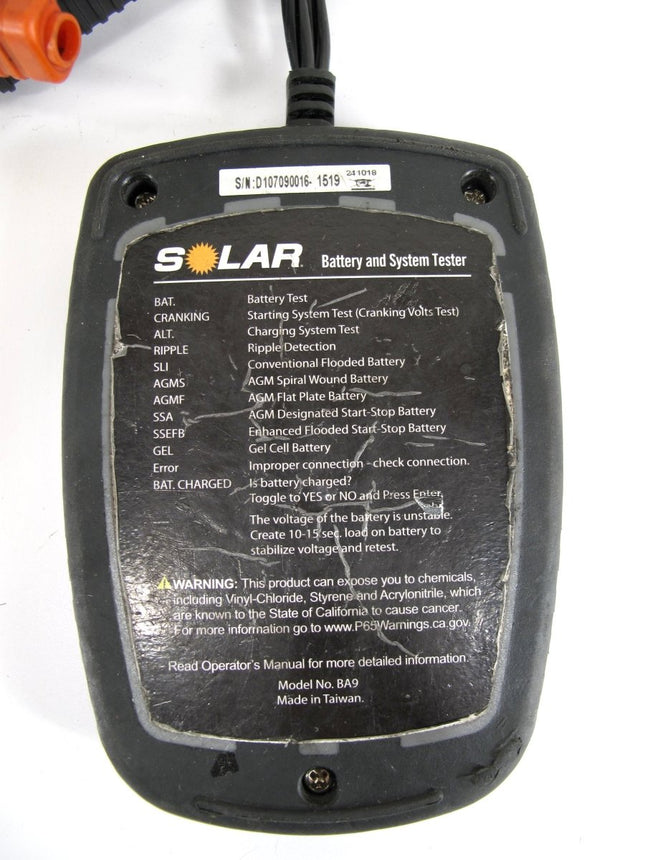 Solar BA9 12V Digital Electrical System & Battery Tester - ZeereeZ