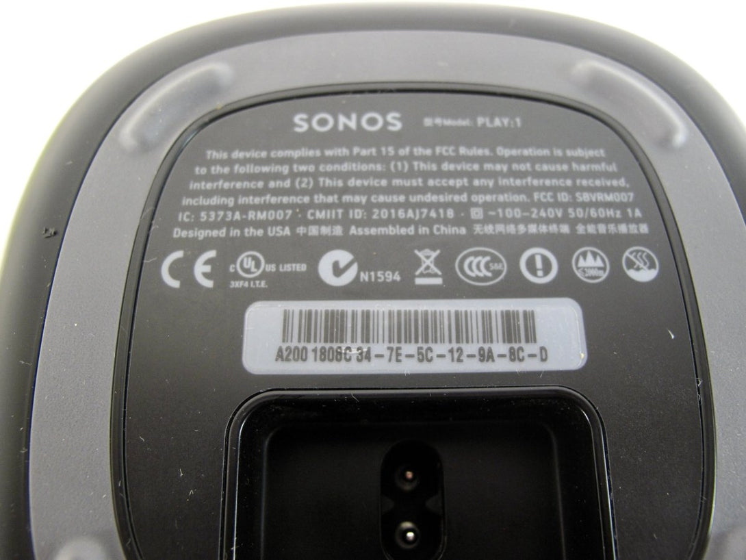Sonos PLAY:1 WiFi Streaming Compact Wireless Mini Home Speaker Black - ZeereeZ