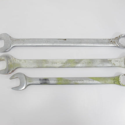 Stanley Proto 1 1/2, Two 1 3/4, 3 Combination Box Open Closed 3 Piece Wrench Set - ZeereeZ
