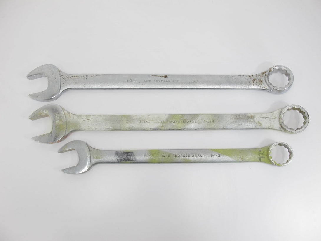 Stanley Proto 1 1/2, Two 1 3/4, 3 Combination Box Open Closed 3 Piece Wrench Set - ZeereeZ