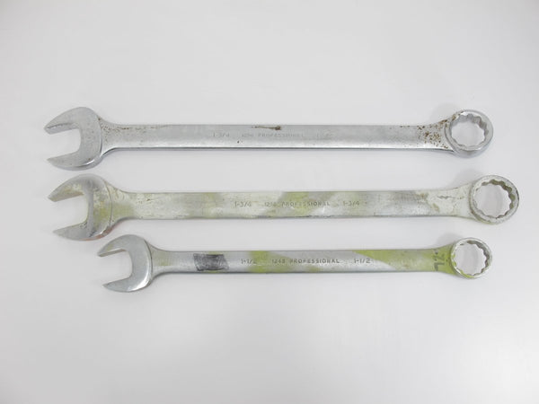 Stanley Proto 1 1/2, Two 1 3/4, 3 Combination Box Open Closed 3 Piece Wrench Set - ZeereeZ