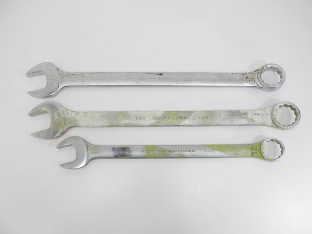 Stanley Proto 1 1/2, Two 1 3/4, 3 Combination Box Open Closed 3 Piece Wrench Set - ZeereeZ