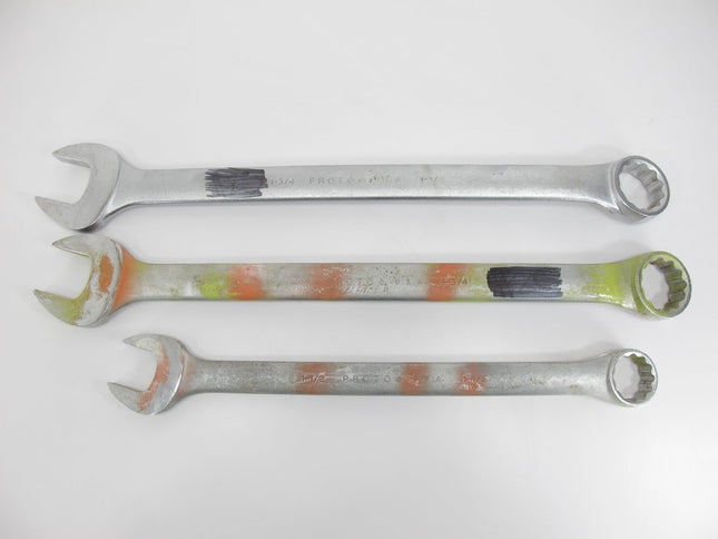 Stanley Proto 1 1/2, Two 1 3/4, 3 Combination Box Open Closed 3 Piece Wrench Set - ZeereeZ