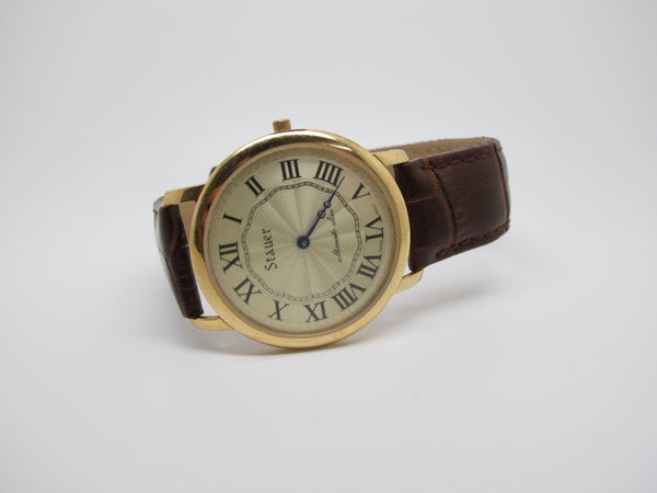 Stauer Ultimate Slim Swiss Movement 18k Fused Gold SS Quartz Watch - ZeereeZ