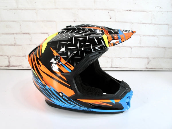 THH Helmets T710X Adult Off - Road Motorcycle Helmet - Assault Black/Orange Large - ZeereeZ