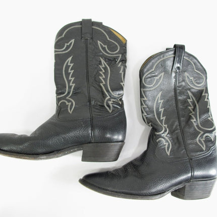 Tony Lama 5457 Mens Western Mid Calf Cowboy Boots Black 10.5 - ZeereeZ