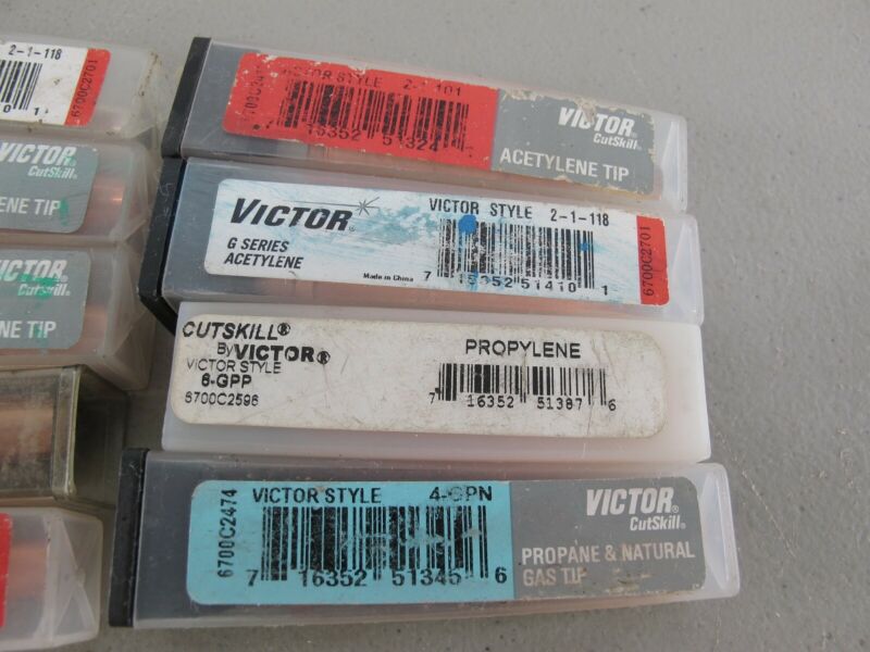 Victor 3 - 1 - 101 5 - GPP 3 - GPP 4 - GPN Lot of 9 Torch Tips - ZeereeZ