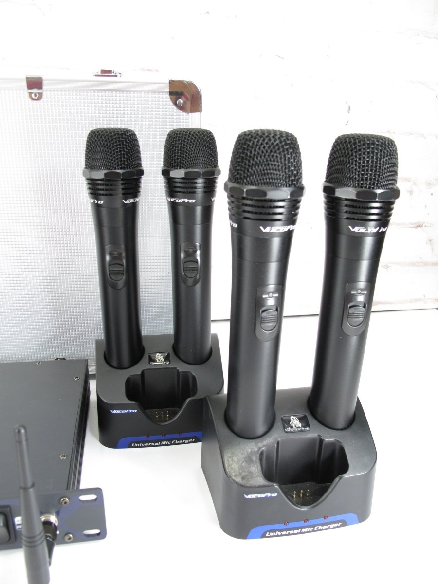 VocoPro UHF - 5805 Rechargeable 4Channel UHF Wireless Microphone System - ZeereeZ