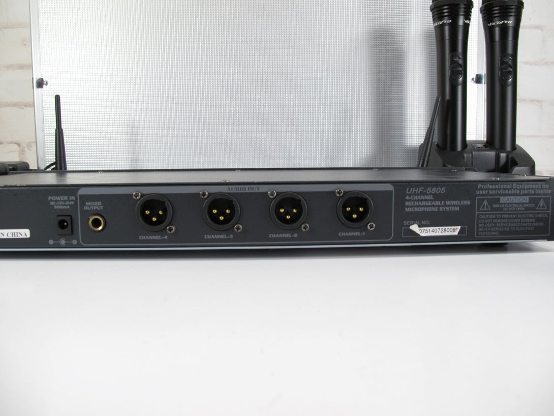 VocoPro UHF - 5805 Rechargeable 4Channel UHF Wireless Microphone System - ZeereeZ