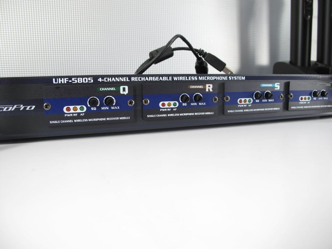 VocoPro UHF - 5805 Rechargeable 4Channel UHF Wireless Microphone System - ZeereeZ