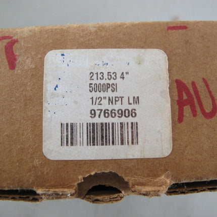 Wika 9766906 4" 213.53 5000 PSI Bourdon Tube Gauge Crimped Ring Stainless Steel - ZeereeZ