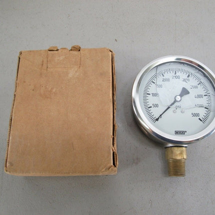 Wika 9766906 4" 213.53 5000 PSI Bourdon Tube Gauge Crimped Ring Stainless Steel - ZeereeZ