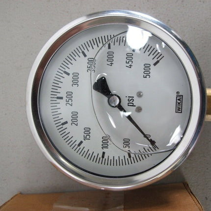 Wika 9766906 4" 213.53 5000 PSI Bourdon Tube Gauge Crimped Ring Stainless Steel - ZeereeZ