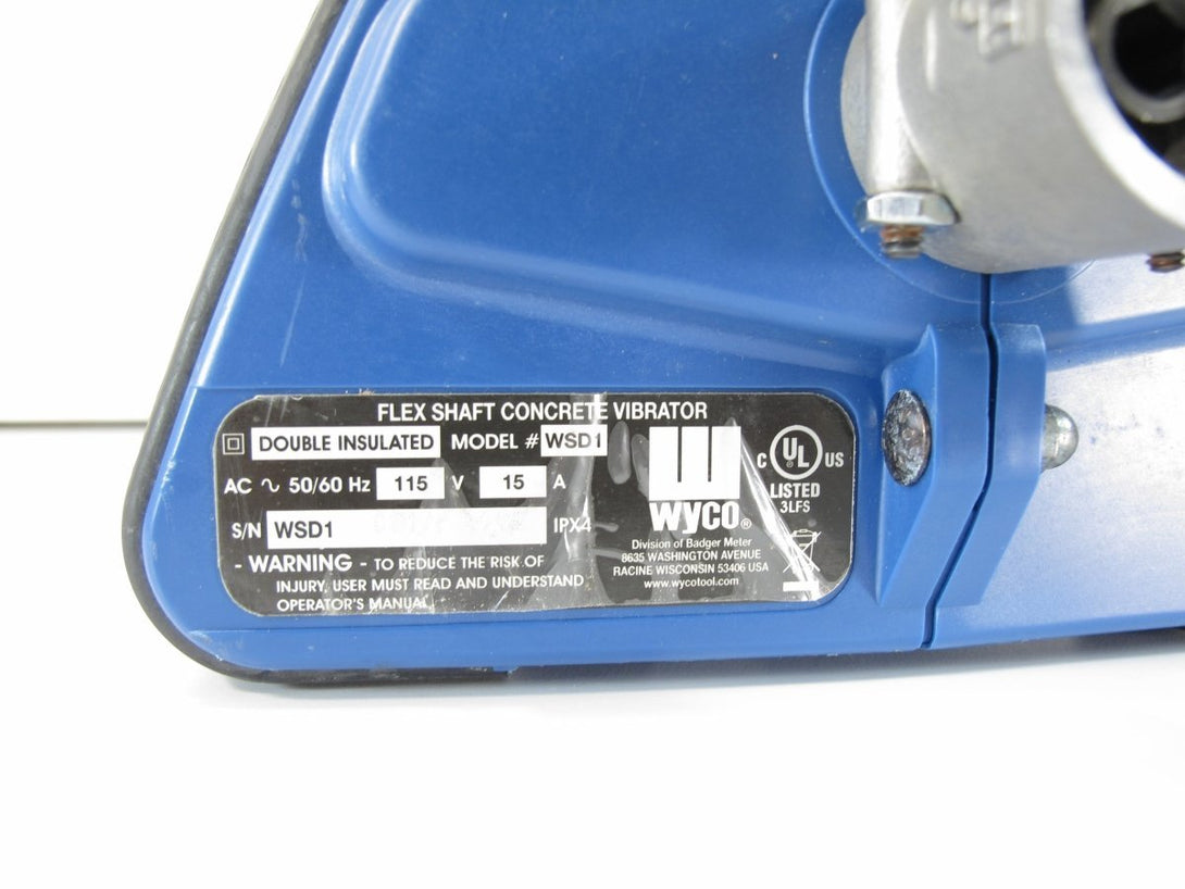 Wyco Sure Speed WSD1 Electric Concrete Vibrator Motor for All Wyco Flexible Shafts - ZeereeZ